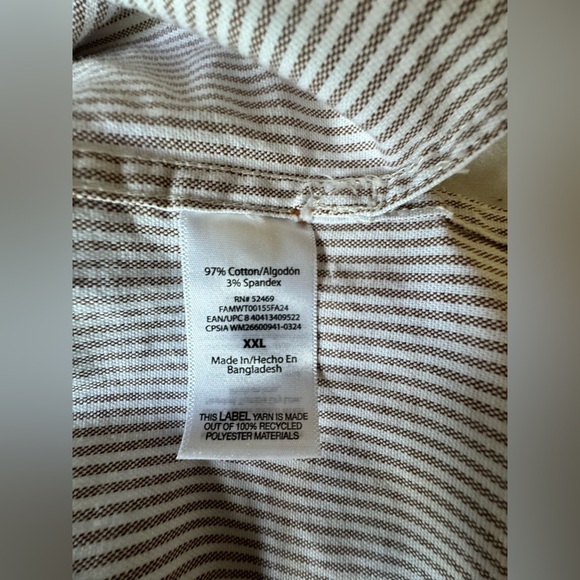 Free Assembly Men's Striped brown, white Shirt - Picture 9 of 9